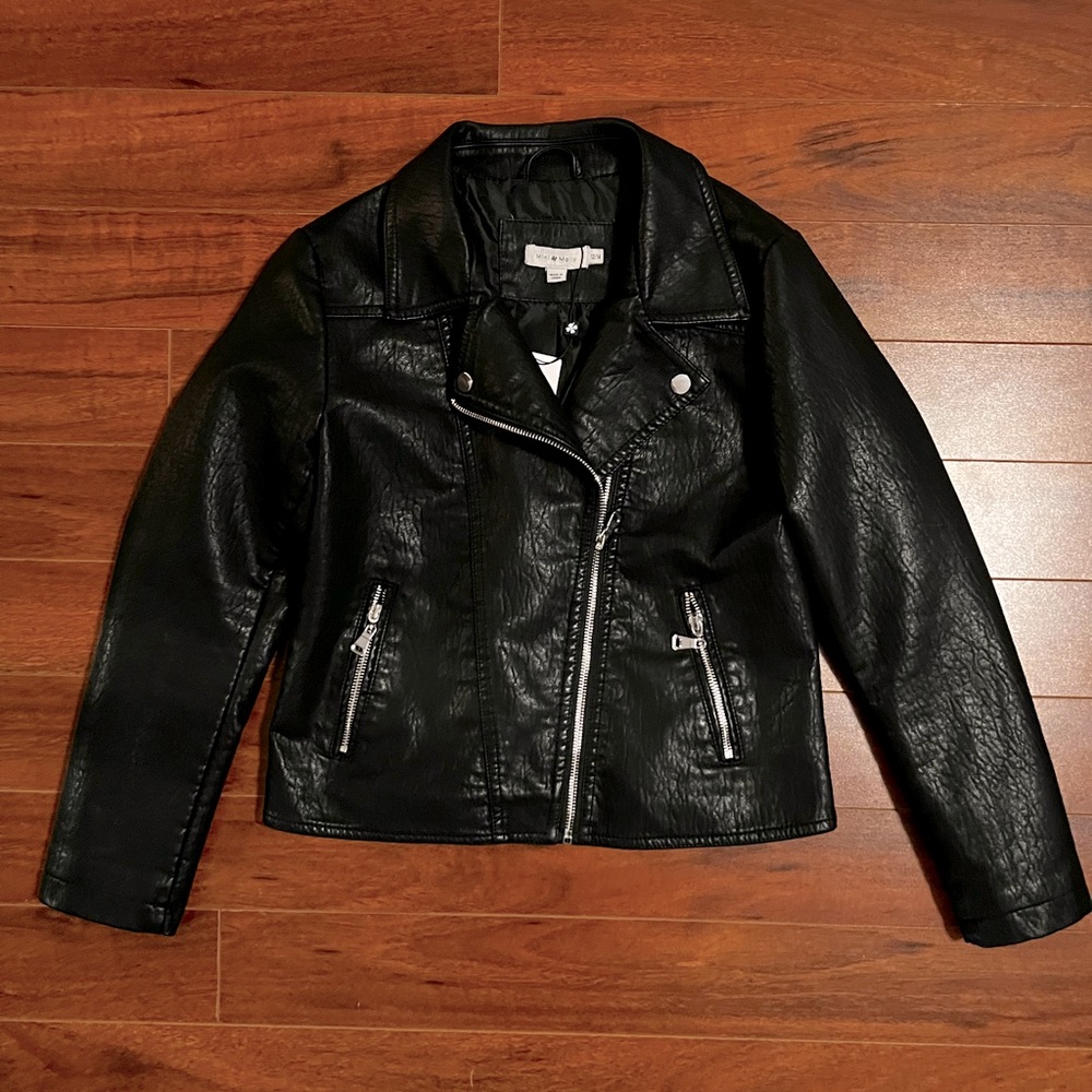 Mini Molly faux leather biker jacket
